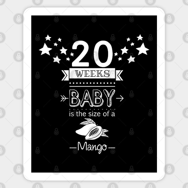 20 weeks Pregnant mom quotes with mango design Sticker by Sticker deck